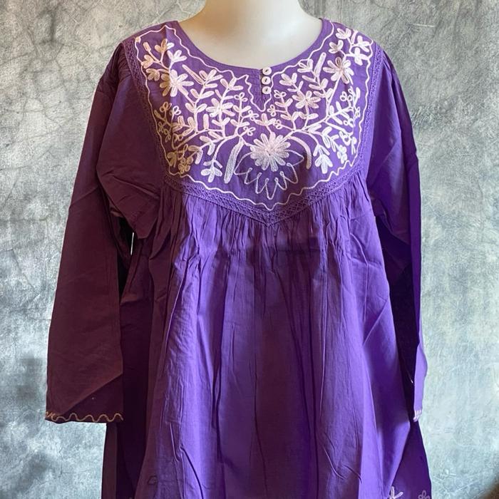 Atasan wanita tangan panjang bahan sari india ( cotton sari india ).