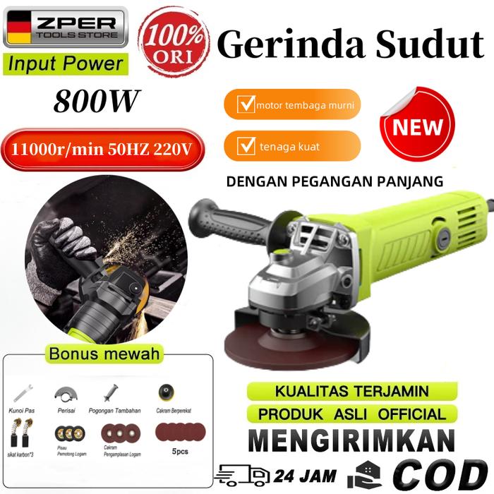 ZPER Mesin Gerinda Tangan 800W Dan 760W Angle Grinder Multifunction Hand Grinding Machine Angle Grin