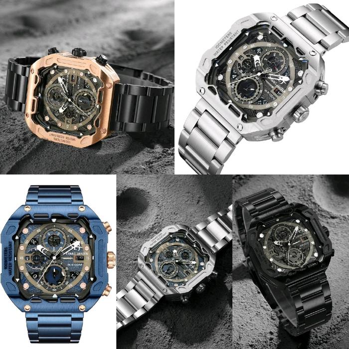 Evans jayden 9596 jam tangan pria analog Stainless steel original