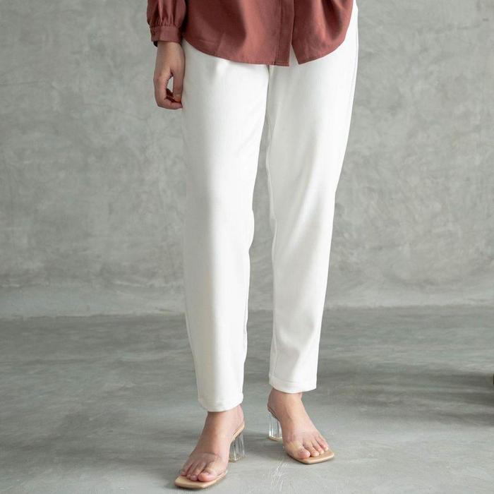 Celana Panjang Wanita Celana Scuba Pants Celana Pensil Murah Celana Putih Baggy Pants