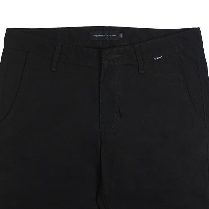 Heuvel Tribe Chino Pants Lph 2107.024 Black Den Twill Pria Panjang Celana Fit Slim Hitam Stretch Den