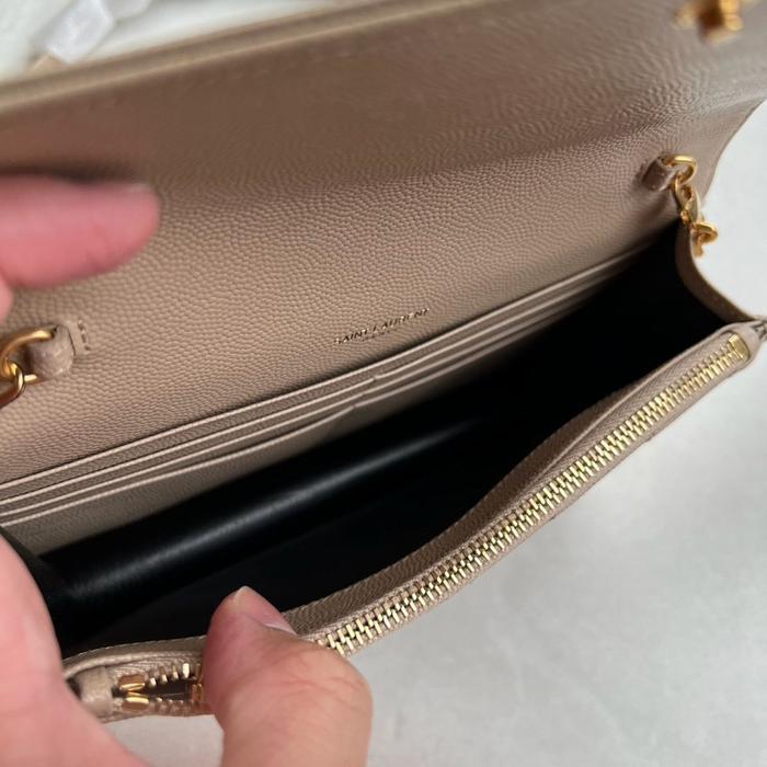 YSL MONOGRAM WOC 19CM IN DARK BEIGE GHW