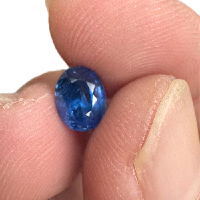 Natural Blue Sapphire Safir Sri Lanka 1,87 ct memo BIG Lab Luster Gemericik Kristal Eye Clean Minim