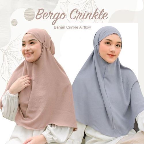 terlaris hijab bergo crinkle airflow l/jilbab instan crinkle l/bergo crinkle