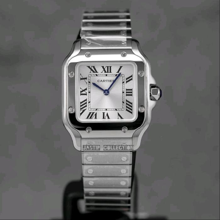 JAM TANGANCARTIER SANTOS DE CARTIER S SILVER DIAL AUTOMATIC 40MM