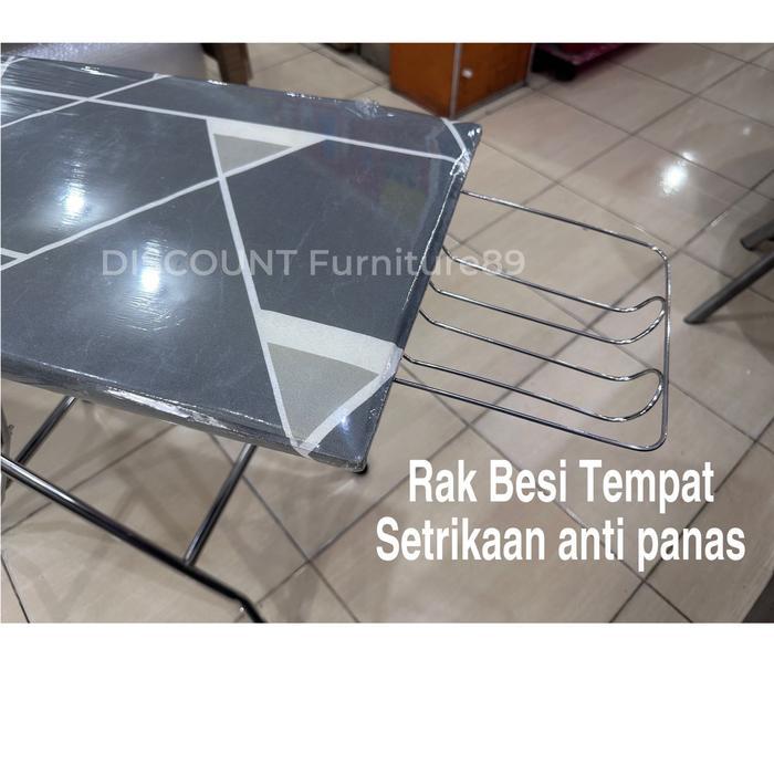Meja Setrika Rangka Besi Chrome Stainless / Meja Gosok / Rak Setrikaan