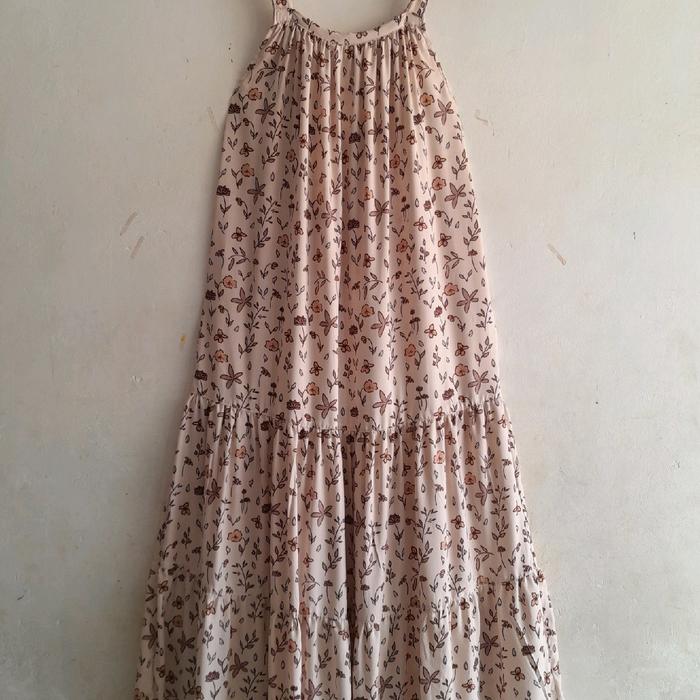 inner dress rayon motif bunga vintage