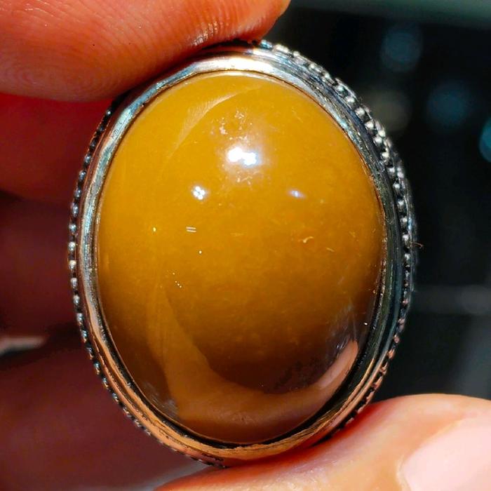 Natural Cincin Batu Sawo Kecik Original Asli Indonesia Dimensi 22x17x12mm Ring Size 85 Batu Unik Ist