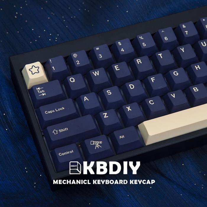 KBDiy 124 Keys GMK Stargaze Clone PBT Keycaps Cherry MX Profile Blue
