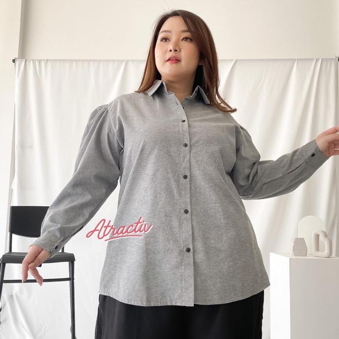 ATRACTIV Kemeja Lengan Puff Jumbo Wanita LD120 LD130 LD135 LD142 Kemeja Puff Sleeve Big Size Oxford 
