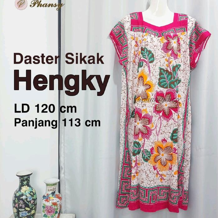 Daster Sikak Hengky Motif Mekar Sari Putih Baju Tidur Wanita Rayon