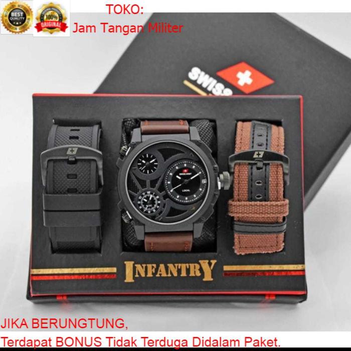 [ TERJAMIN ORIGINAL 100% ] Jam Tangan Pria SWISS ARMY INFANTRY / Watch Man Original / Formal / Sport