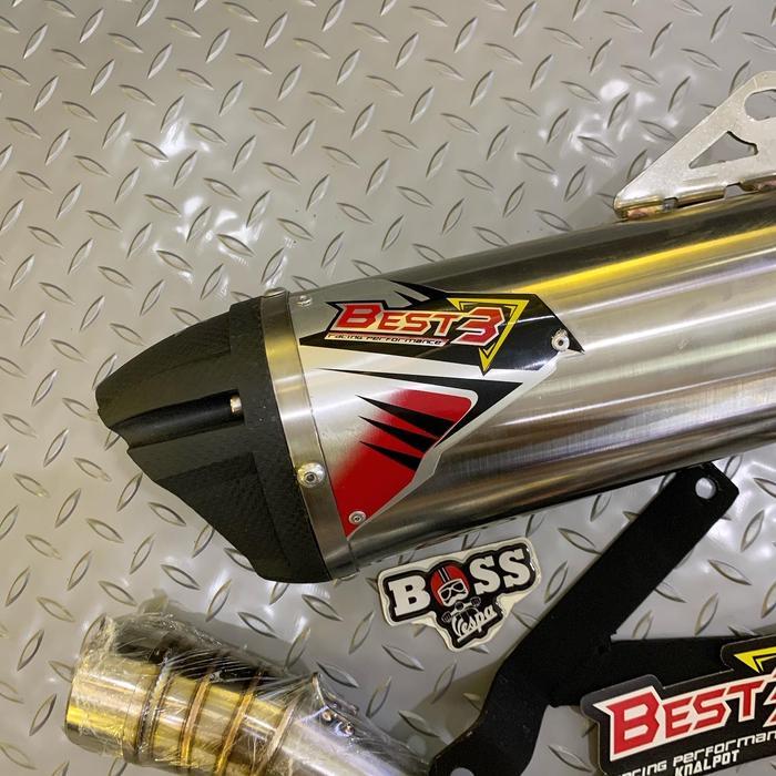 Knalpot Best3 Shark Long Inlet 50Mm Vespa Sprint Prima Gts S Lx Lxv