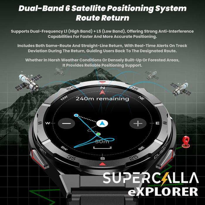 TERMURAH - SUPERCALLA EXPLORER GPS DUAL-BAND 6 SATELLITES SMART WATCH