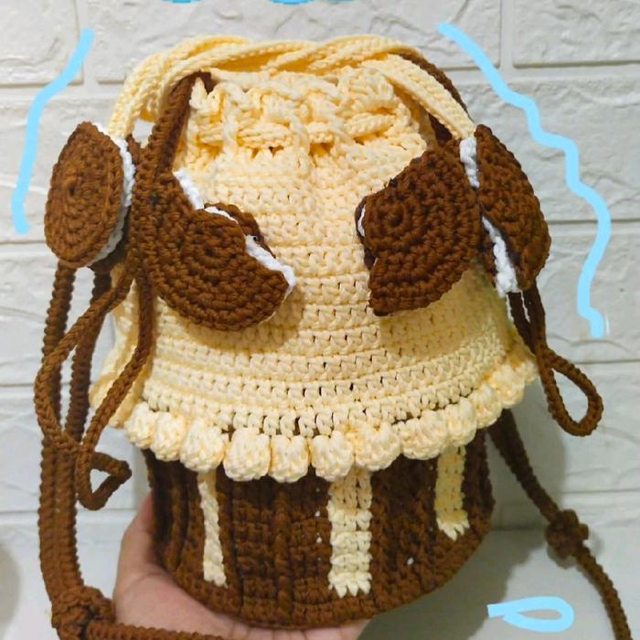 oreo cupcake bag/tas rajut cupcake Wanita Cewek