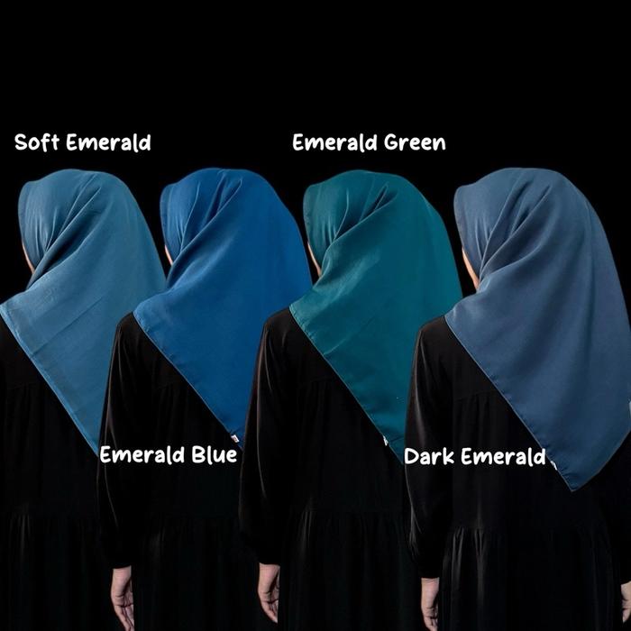 Segiempat Paris Seri Emerald 110x110 / Hijab Paris Soft Emerald / Segiempat Paris Emerald Blue / Jil