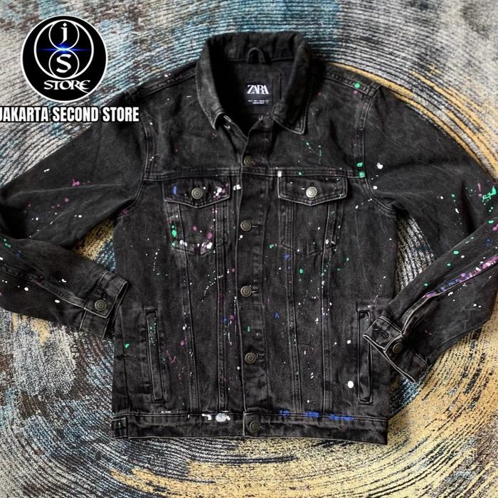 Jaket Denim Paint Zara Man Collection