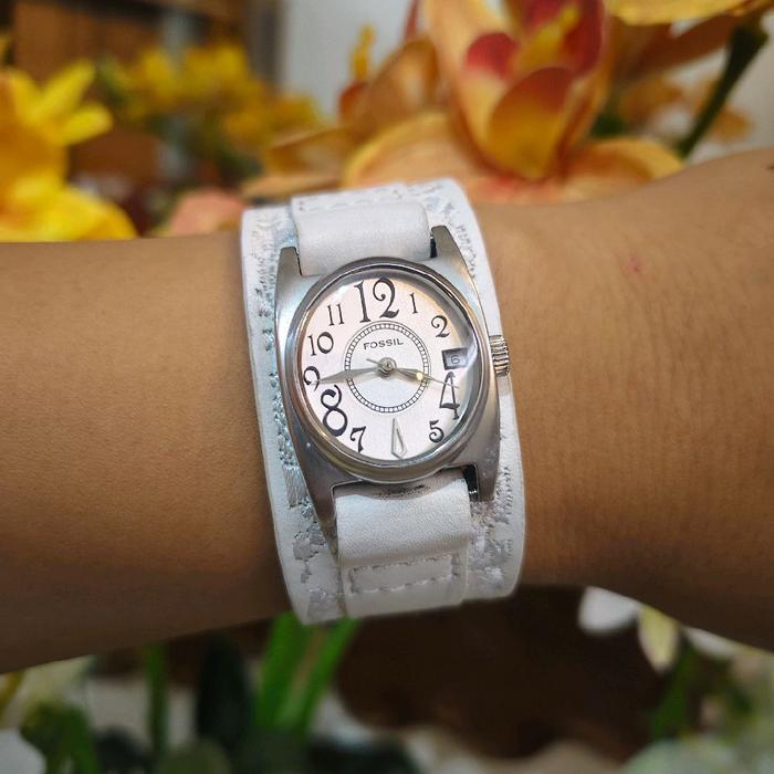 Jam Tangan wanita Fossil Gaban seris putih rare JR 9099