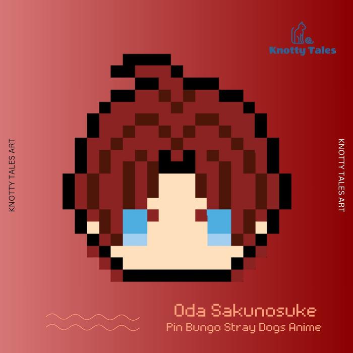 Oda Sakunosuke Pin Button Emblem Bungo Stray Dogs Merchandise Anime Handmade Knotty Tales