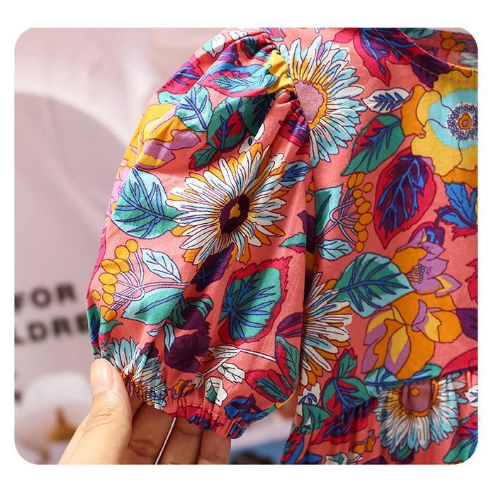 Promo [PRINCESS ANAK] 2-11 Tahun Dress Anak Perempuan Cantik Brukat Butterfly Sifon Katun Gaun Bunga