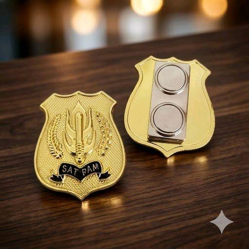PIN KEWENANGAN SATPAM / SECURITY BAHAN COR TEBAL UNTUK BAJU SAFARI