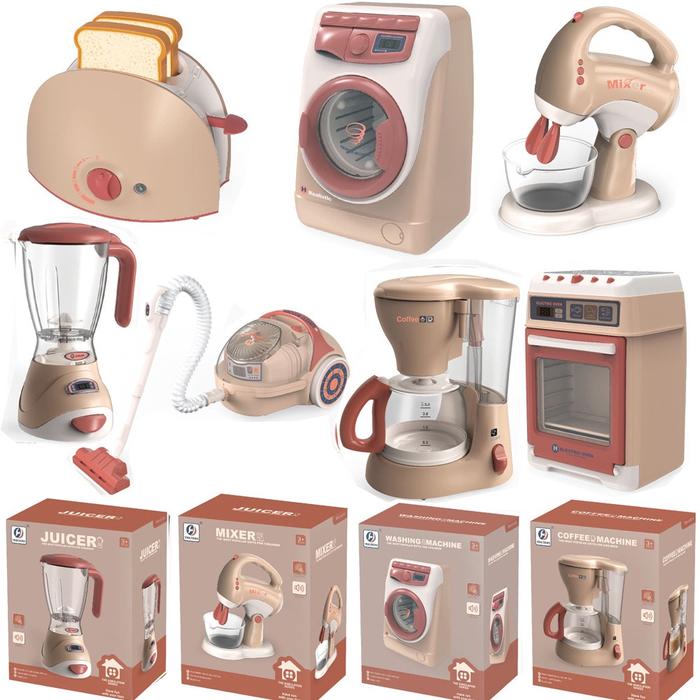 Zen 075-Mainan Anak APPLIANCE MIXER & JUICER & COFFEE MAKER & BREAD MACHINE & VACUM Mini Household M