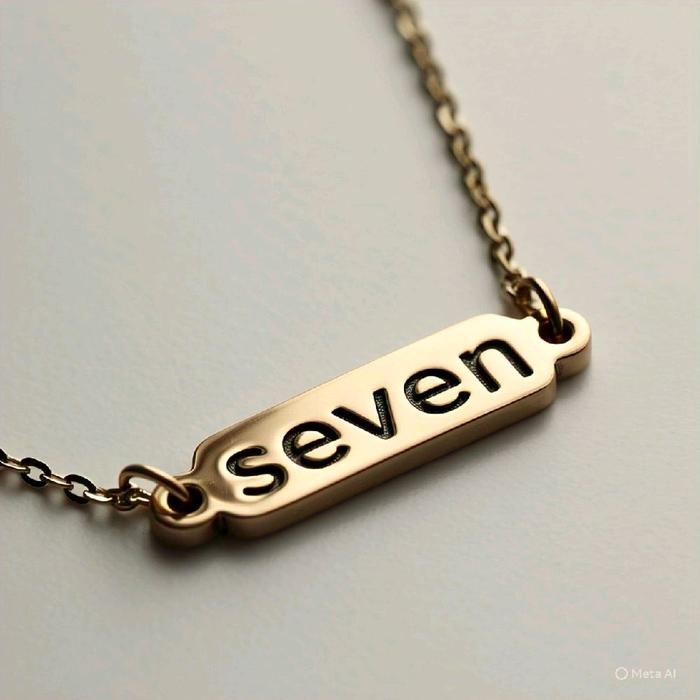 Aksesoris kalung nama seven putih