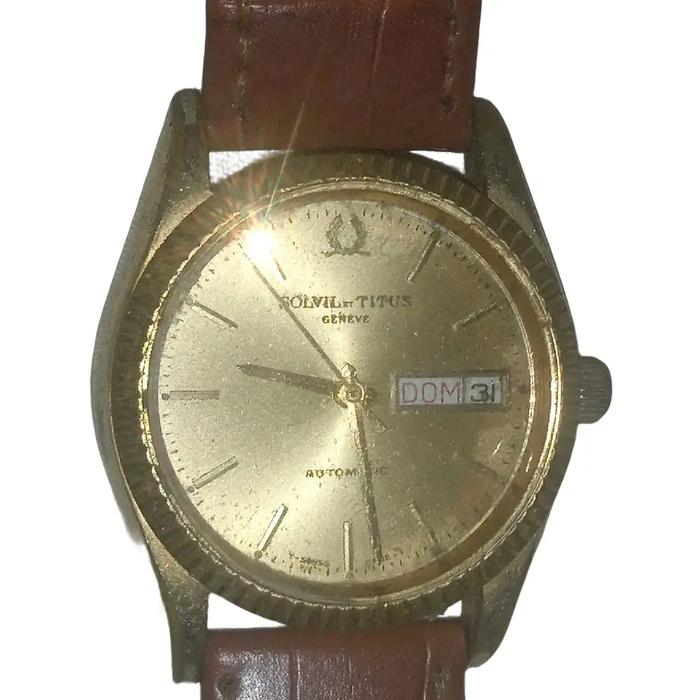 arloji Titus solvies et Titus 17 jewels gold Micro emas jam tangan pria