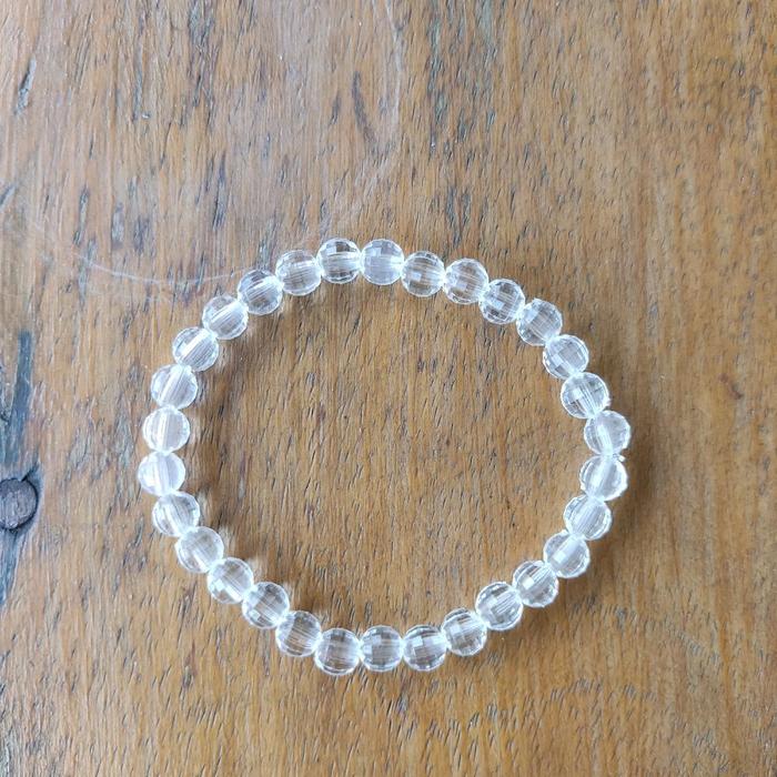gelang mute kristal manik transparan
