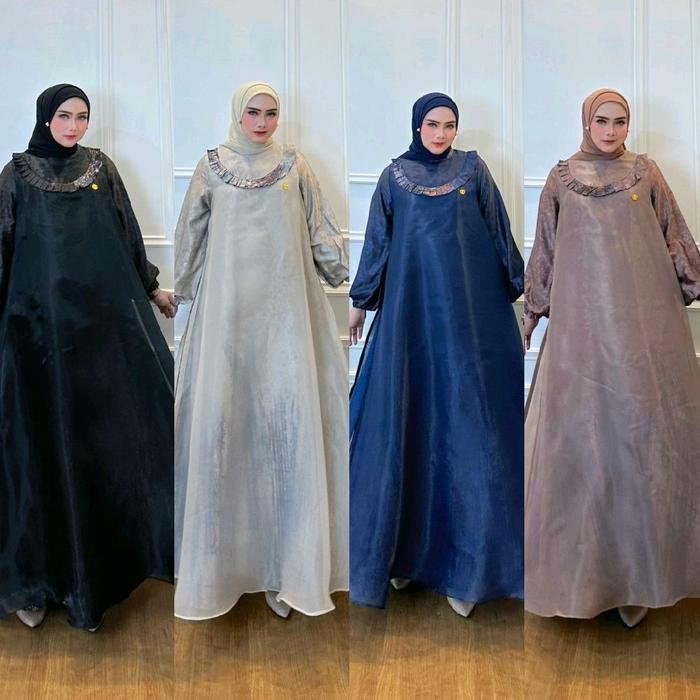 GAMIS DRESS TERBARU SANITA DRESS SET 2IN1 PREMIUM ORI BY NINONA