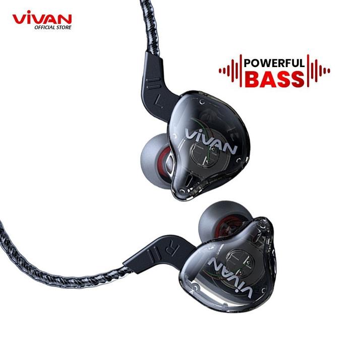 Headset Kabel Vivan Q15 Black Original Garansi Resmi Earphone Handsfree Vivan Q15 Headset Wired in E