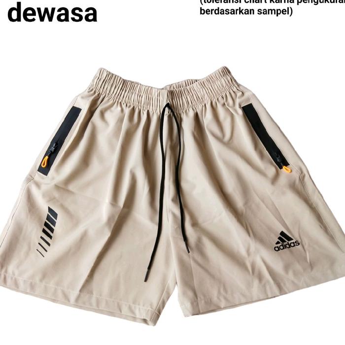 Adidas Celana Pendek Pria Dewasa Sport Kolor Karet dengan Tali Pengikat dan Saku Hitam