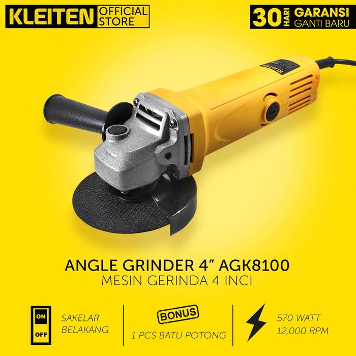 KLEITEN Mesin Gerinda Tangan Gurinda Grinda Gerindra - Gurinda Potong - Angle Grinder 4 inch inc