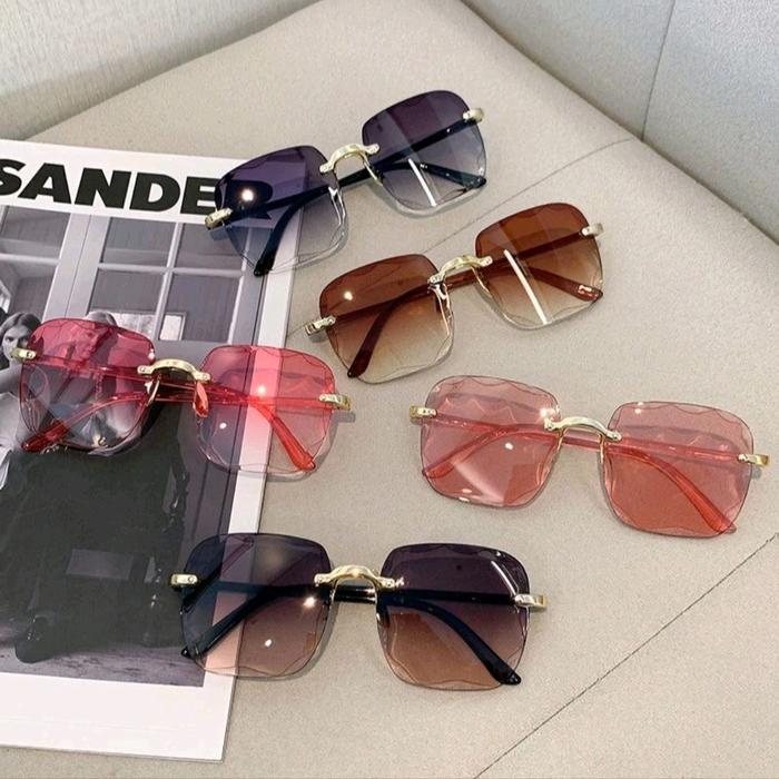 [AS] BUY 1 GET 1 kacamata hitam wanita terbaru model oversize no frame cantik Eyewear Sunglasses