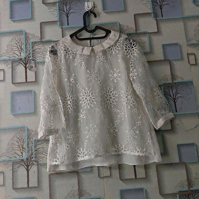 atasan blouse brand LOWRYS FARM original branded brukat