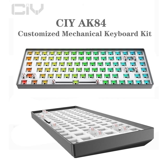 ZUOYA Tester84 Kit Keyboard mekanikal, Kit Keyboard Gaming lampu