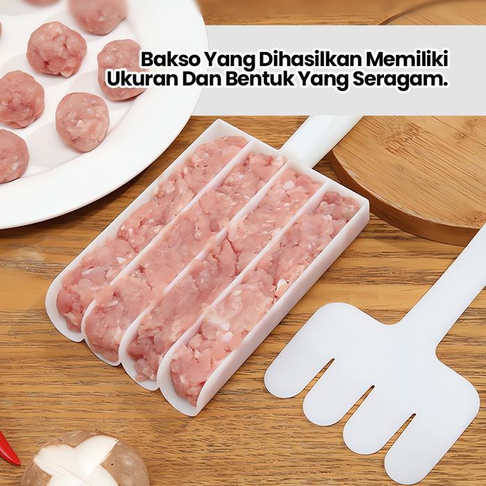 Cetakan Bakso Daging Kambing, Daging Sapi dan Ikan Anti Lengket, Cetakan Bakso Bulat Empat Baris