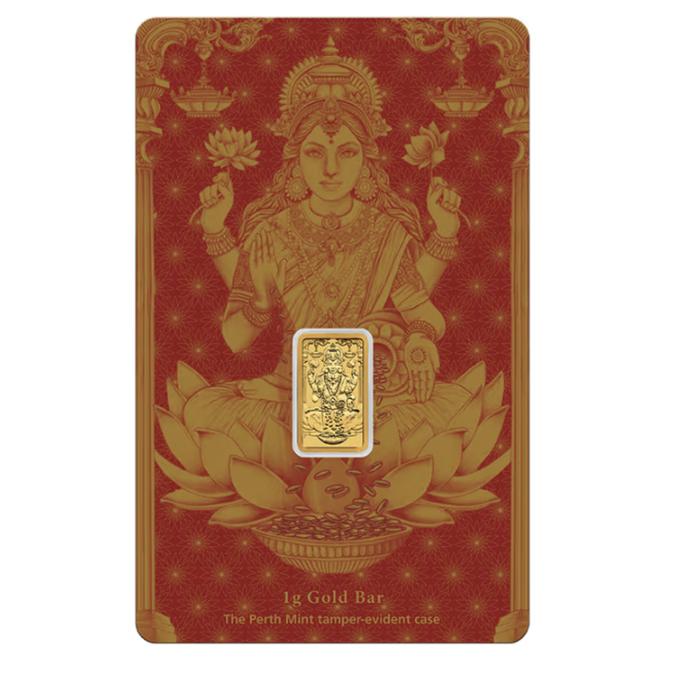 FAST PO 1 gram Perth Mint Diwali Lakshmi .9999 Gold Bar In Assay Emas Batangan