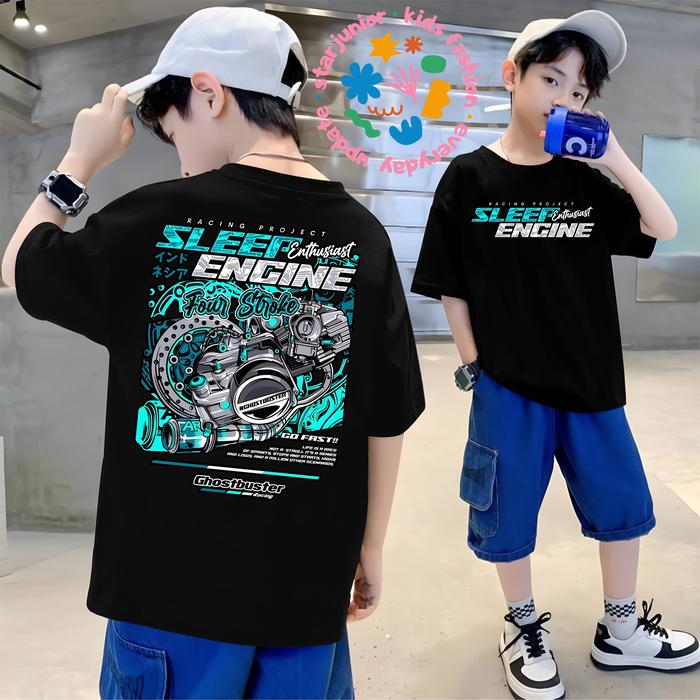 Kaos Racing 4 Stroke Sleep Engine Enthusiast Tshirt 4 Tak Four Stroke 4Stroke Motor Herex Baju Distr