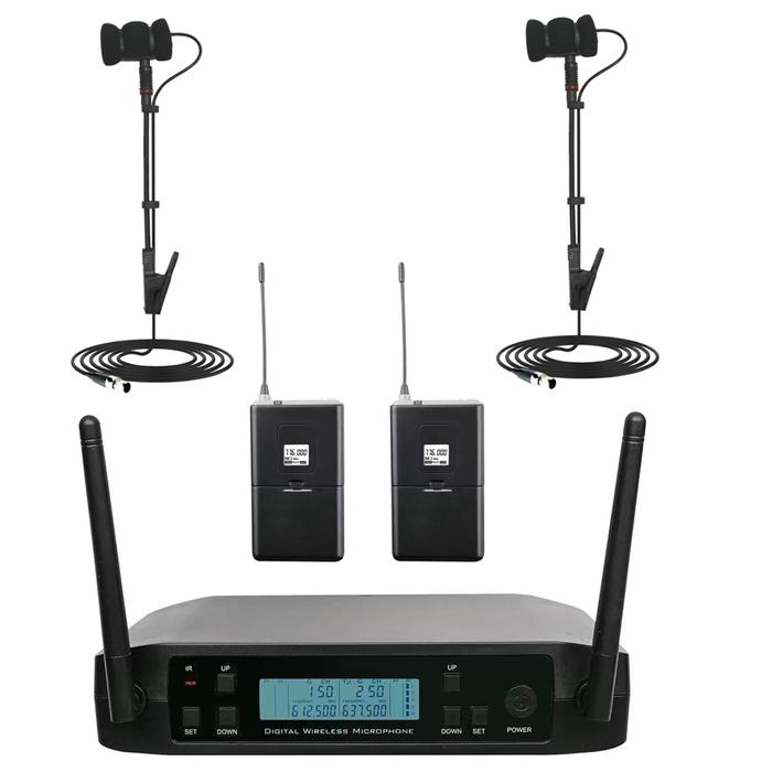 Dual Wireless Saxophone Flute Microphone Professional for SaxoTrumpet