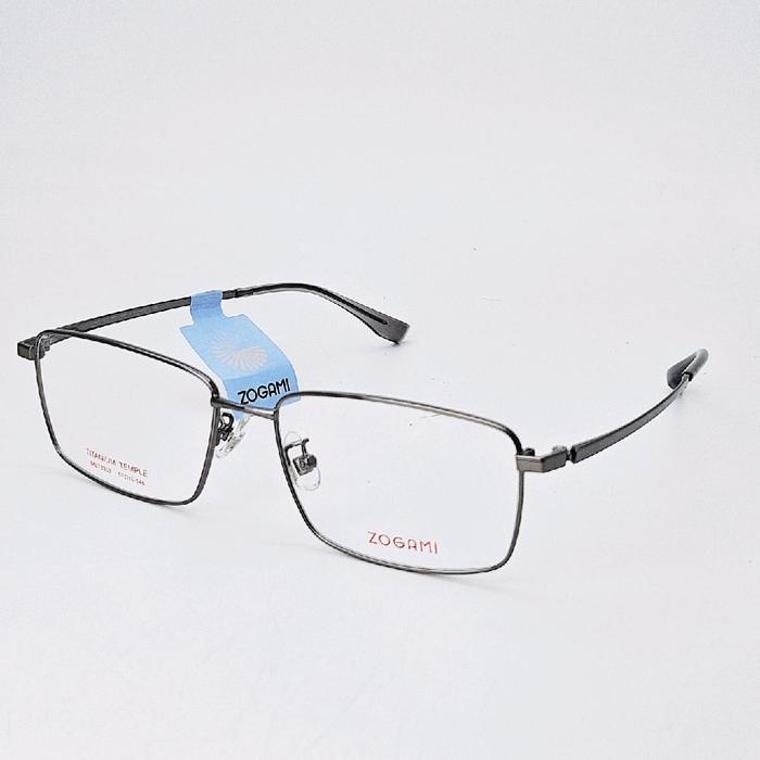 ORIGINAL HOUSE BRAND frame kacamata pria wanita Titanium Zogami MBT3353 Gunmetal Grey bisa Lensa Min