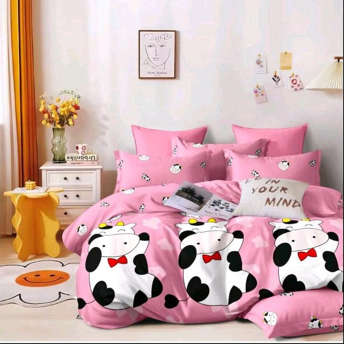 Bedcover Set Anak Perempuan LABUBU / KUROMI / HELLOKITTY / UNICORN | Bed Cover Motif Karakter Anak P