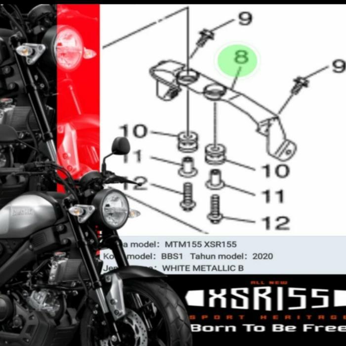 BREKET DUDUAN TANGKI BELAKANG XSR 155 PART ORIGINAL YAMAHA