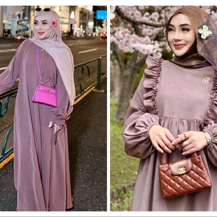 Dress Gamis Shellasaukia Dewasa Remaja Muslim Wanita Lebaran Pesta Mewah Kondangan Panjang Maxi