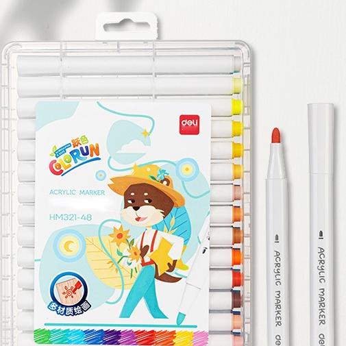 Deli Spidol Akrilik / Acrylic Marker 48 warna HM321