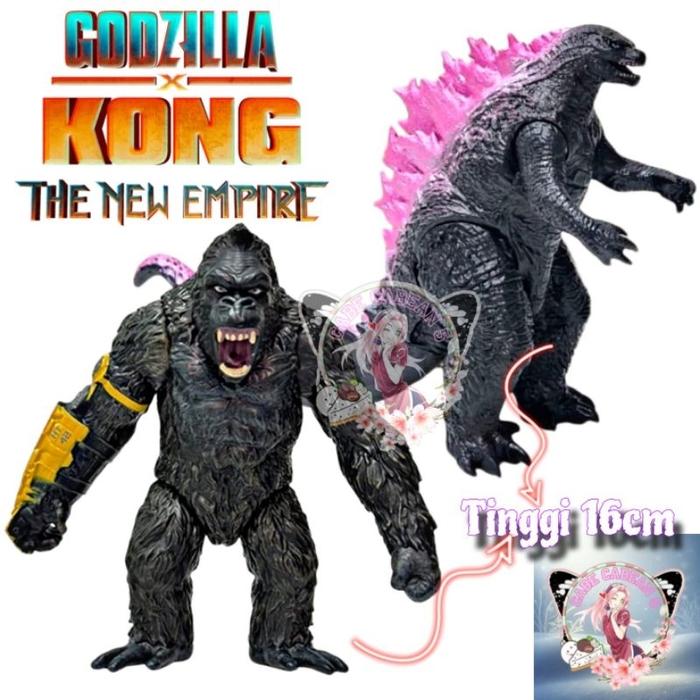 Godzilla X Kong The New Empire Action Figure King Kong Mainan Medium Size