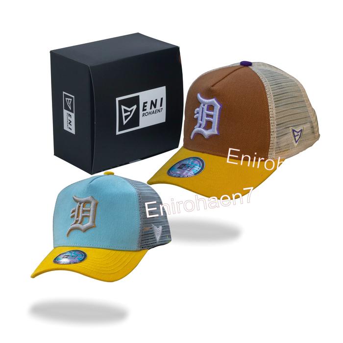 E7 Topi Inisial D Topi trucker Topi Logo D Topi Huruf D 3W