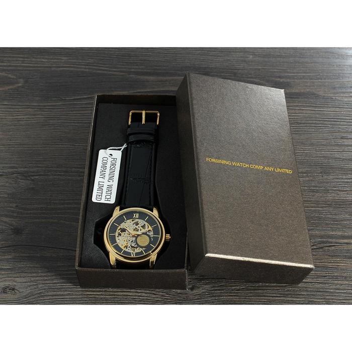 High Quality Winner Watch Official Mechanical Automatic Watches for men Leather Strap Vintage Bronze