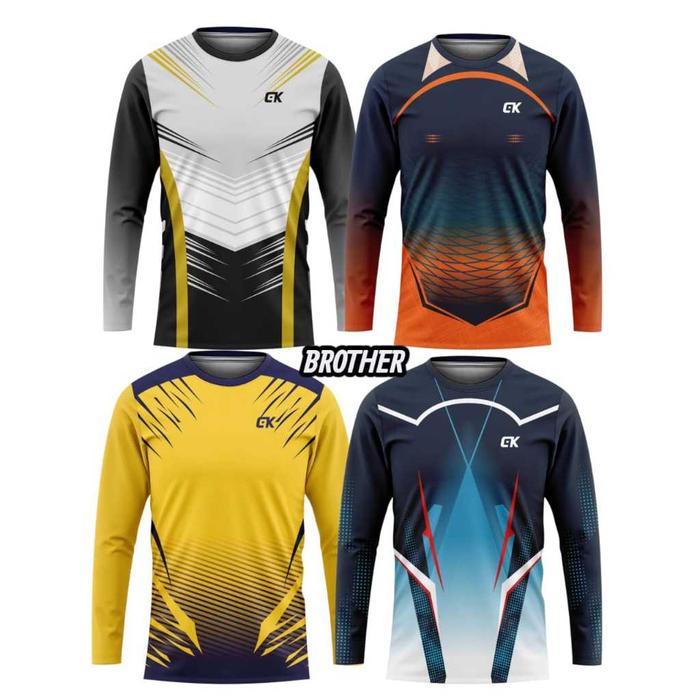 COD KAOS LENGAN PANJANG FULL PRINTING/KAOS GYM PRIA & WANITA /BAJU SEPEDA/KAOS OLAHRAGA FITNES TERMU