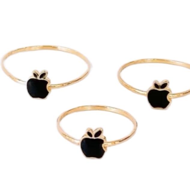 Cincin model apple warna hitam kadar 8K toko mas murni